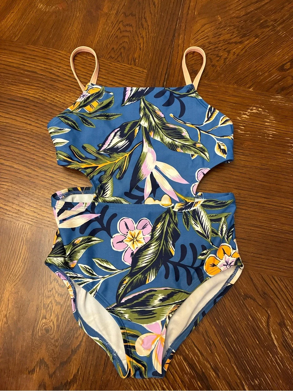 OshKosh B'gosh Blue Floral Cutout One-Piece Swimsuit